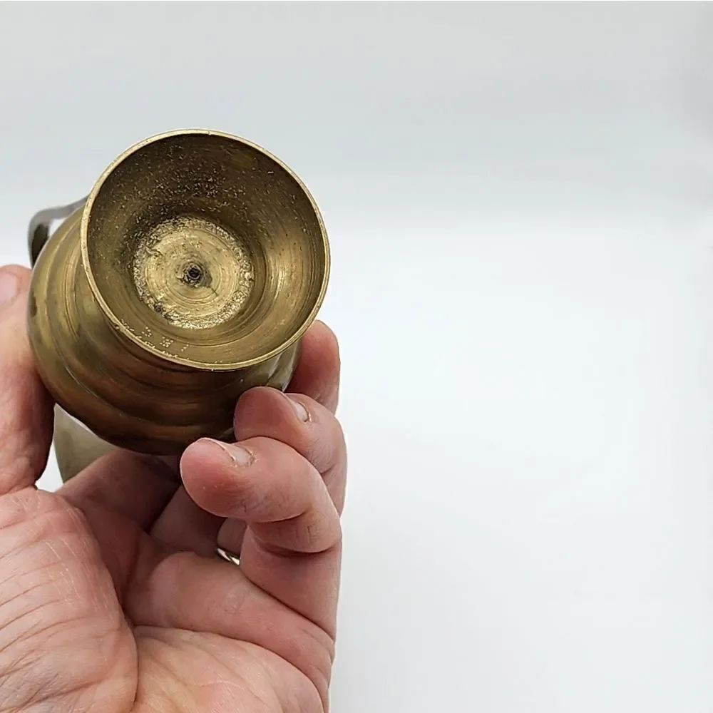Vintage Brass Bud Vase India Hand Engraved  Design